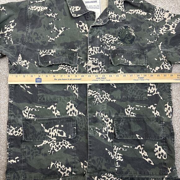 Zadig & Voltaire Kansas Camo Leo Utility Jacket Parka in Green Womens Size M/L - Picture 11 of 12